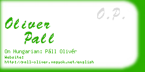 oliver pall business card