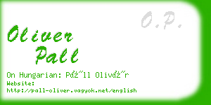 oliver pall business card